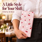 Mymazn Cartoon Cherry Expandable Server Book — illustrative restaurant scene