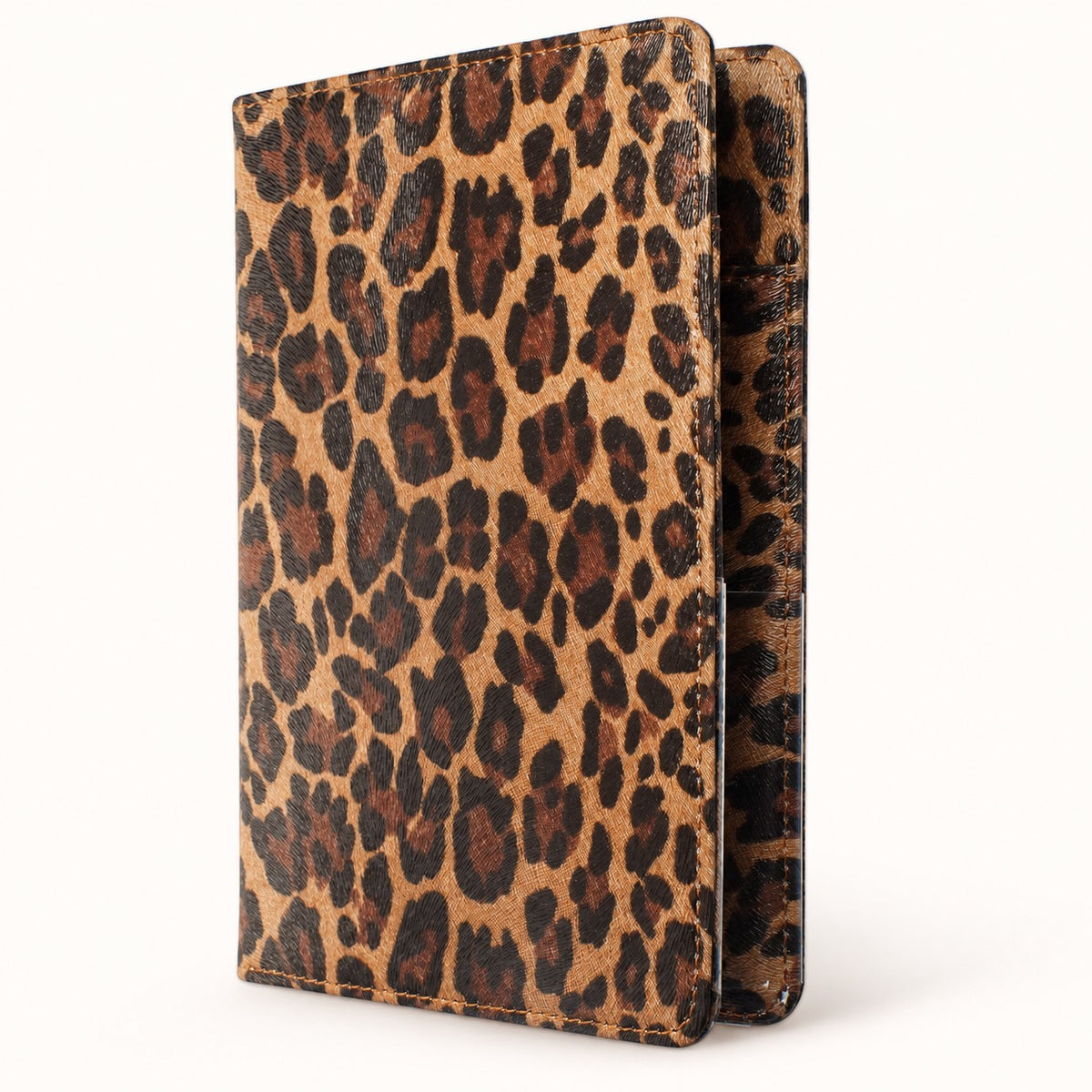 Mymazn Brown Leopard Classic Server Book — closed cover