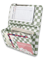 Mymazn Sage Green Checkerboard Expandable Server Book — main product view
