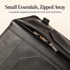 Mymazn Black Expandable Server Book — separate zipper pocket