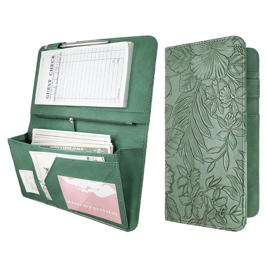 Mymazn Green Floral Expandable Server Book — main product view