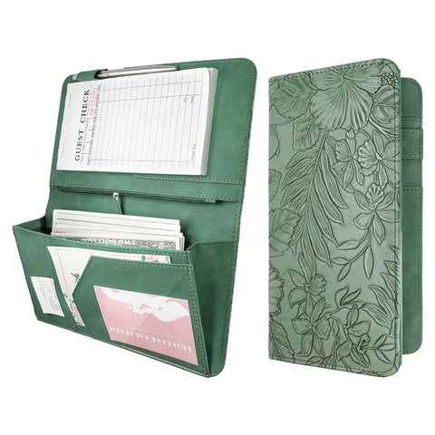Mymazn Green Floral Expandable Server Book — main product view